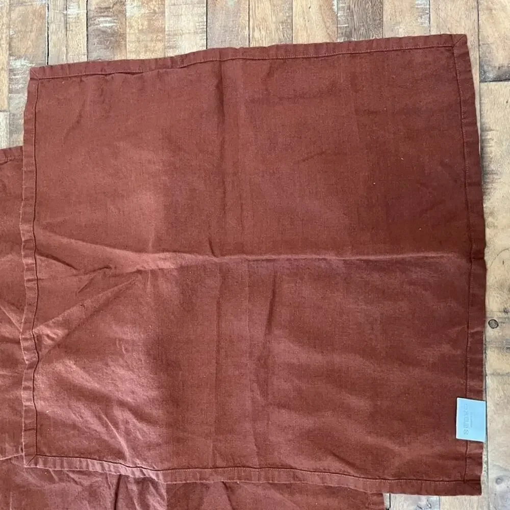 CB2 Bolt Ginger Linen Napkin Set of 3 20